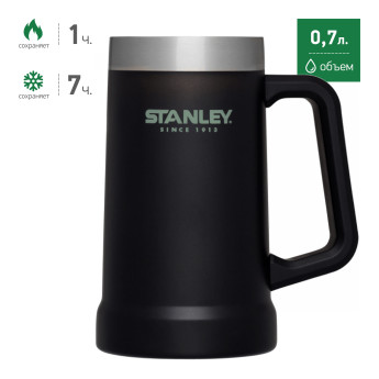 Пивная кружка Stanley Adventure 0,7 л, чёрная (10-02874-009)